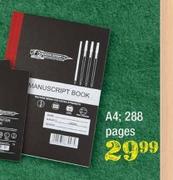 Marlin Hardcover A4 Manuscript Book 288 Pages