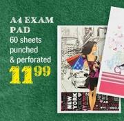 Marlin A4 Exam Pad 60 Sheets Punched & Perforated