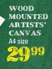 Art A4 Size Wood Mounted Artists Canvas
