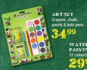 Art Set Crayons, Chalk, paints & Koki Pens
