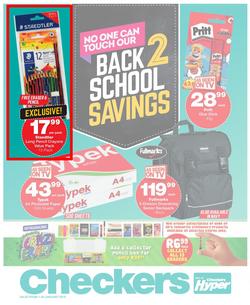 Checkers : Back To School Savings (1 Jan - 28 Jan 2018), page 1