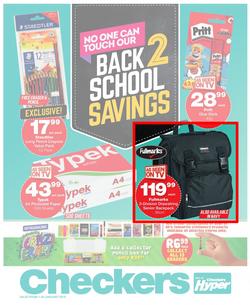 Checkers : Back To School Savings (1 Jan - 28 Jan 2018), page 1