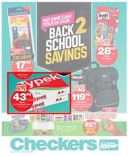 Checkers : Back To School Savings (1 Jan - 28 Jan 2018), page 1