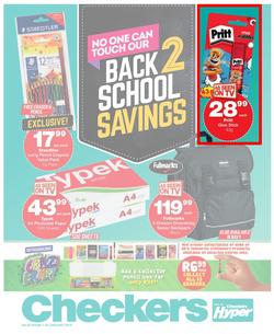 Checkers : Back To School Savings (1 Jan - 28 Jan 2018), page 1