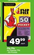 Flip File A4 Display File With 50 Pocket-Each