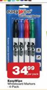 Easy Wipe Whiteboard Markers 4 Pack-Per Pack