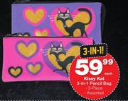Kissy Kat 3-In-1 Pencil 3-Piece Bag-Each