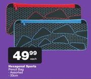 Hexagonal 33cm Sports Pencil Bag-Each 