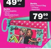 Barbie 3-In-1 3 piece Pencil Bag-Each