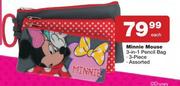 Minnie Mouse 3-In-1 3 Piece Pencil Bag-Each