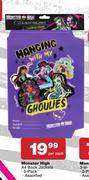 Monster High A4 Book Jackets 5 Pack Assorted-Per Pack