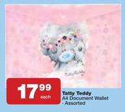 Tatty Teddy A4 Document Wallet Assorted-Each