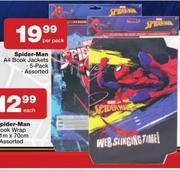 Spider-Man A4 Book Jackets 5 Pack Assorted-Per Pack