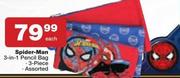 Spider-Man 3-In-1 3 Piece Pencil Bag Assorted-Each