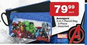 Avengers 3-In-1 3 Piece Pencil Bag Assorted-Each