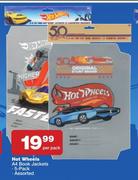 Hot Wheels A4 Book Jackets 5 Pack Assorted-Per Pack