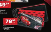 Disney Pixar Cars 3 In 1 3 Piece Pencil Bag Assorted-Each
