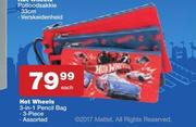 Hot Wheels 3 In 1 Pencil Bag 3 Piece Assorted-Each