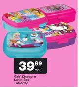 Barbie/Disney/Frozen/Hello Kitty Girl's Character Lunch Box Assorted-Each