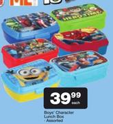 Avengers/Ben 10/Spiderman Boy's Character Lunch Box Assorted-Each