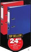 Alpha A4 Plastic Lever Arch File-Each