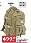 Steelers 53cm Heavy Duty Canvas Trolley Backpack-Each