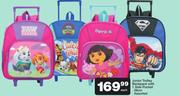 28cm Junior Trolley Backpack With 1 Side Pocket-Each