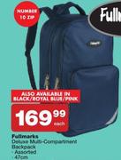 Full Marks Deluxe Multi Compartment 47cm Backpack Assorted-Each