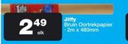 Jiffy Bruin Oortrek papier 2m x 480mm