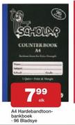 A4  Hardebandtoon-bankboek  96 bladsye