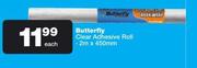 Butterfly Clear Adhesive Roll 2m x 450mm