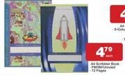 A4  72 Pages FM/ IM/ Unruled Scribbler Book-Each
