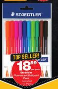Staedtler Fluorescent Ballpoint Pens 10's Pack