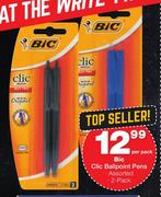 BIC Clic Ballpoint Pens 2's Pack-Per Pack