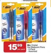 BIC Cristal Gel Ballpoint Pens 2's Pack