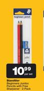 Staedtler Beginners Jumbo Pencils With Free Sharpener-Per Set