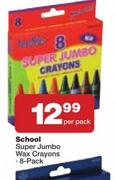 School Super Jumbo Wax Crayons 8 Pack