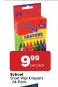School Short Wax Crayons 24 Pack