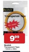 Scotch Transparent Tape 12mm x50m
