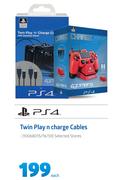 PS4 Twin Play n Charge Cables-Each