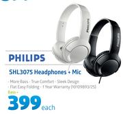 Philips SHL3075 Headphones + Mic-Each