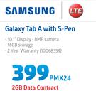 Samsung Galaxy Tab A With S-Pen-On 2GB Data Contract