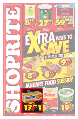 Shoprite : Extra Ways To Save (1 Jan - 7 Jan 2018 - Subsidy products valid until 21 Jan 2018), page 1