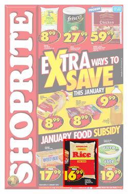 Shoprite : Extra Ways To Save (1 Jan - 7 Jan 2018 - Subsidy products valid until 21 Jan 2018), page 1