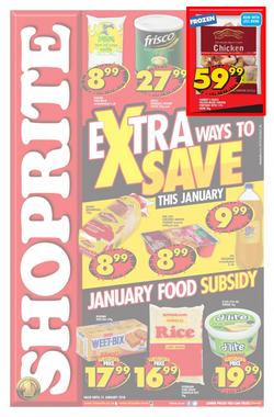 Shoprite : Extra Ways To Save (1 Jan - 7 Jan 2018 - Subsidy products valid until 21 Jan 2018), page 1