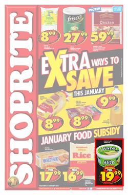 Shoprite : Extra Ways To Save (1 Jan - 7 Jan 2018 - Subsidy products valid until 21 Jan 2018), page 1