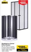 Builders Quadrant Or Corner Entry Shower-885mm x 885mm Each