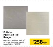 Polished Porcelain Tile Range-600mm x 600mm Per Sqm