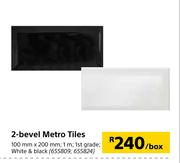 2 Bevel Metro Tiles-100mm x 200mm Per Box