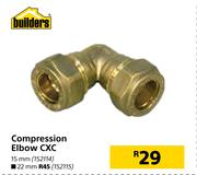 Builders Compression Elbow CXC 15mm